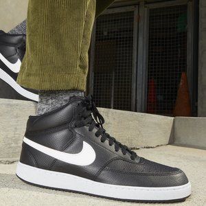 (NEW/NEVER WORN) Nike Court Vision Mid Next Nature (Black/Black/White) Sz. 9